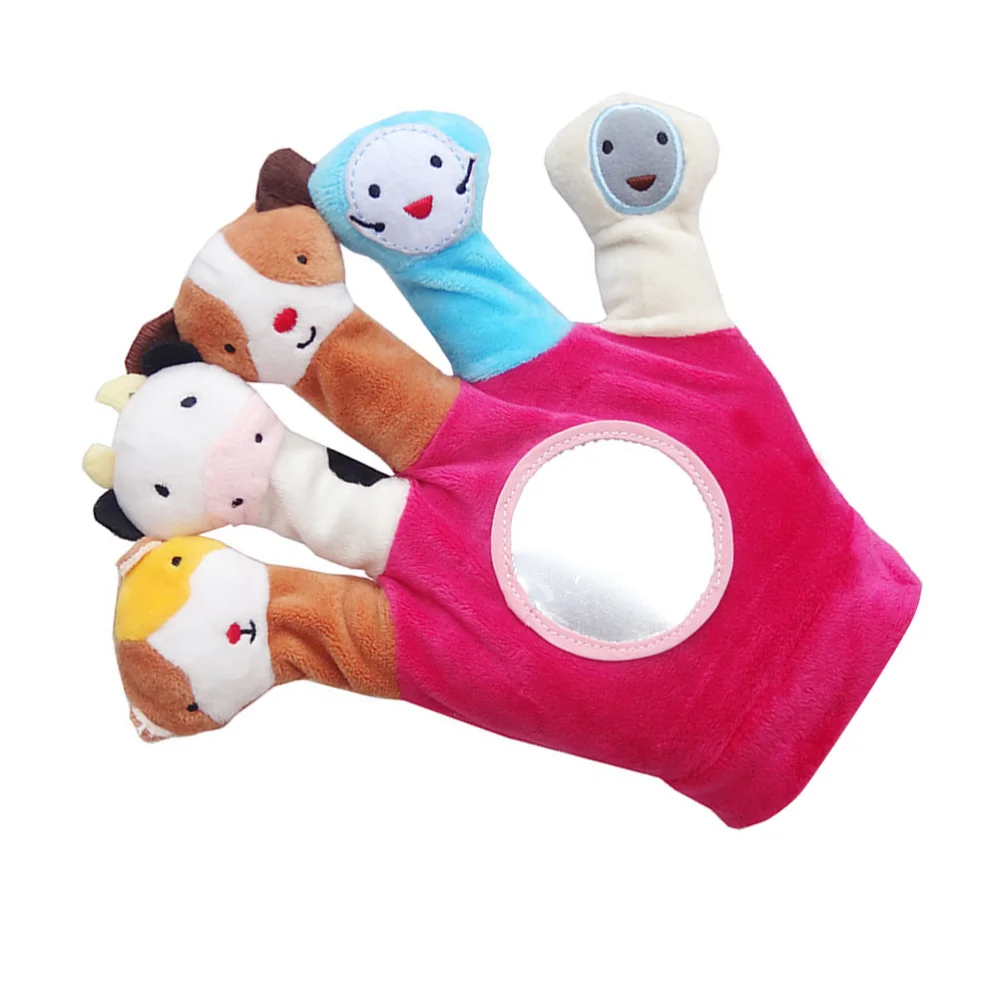 

1pc Baby Stuffed Hand Puppet Cartoon Animal Hand Puppet 0-1 Years Old Infant Hand Puppet Plush Red