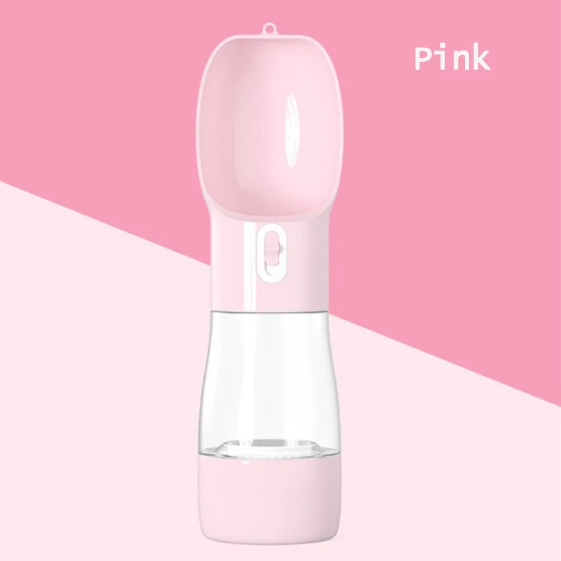 Pink Портативный собака бутылка для воды для путешествий для собак Еда воды миска для кормления питья и отдыха на природе, кот диспенсер для воды 500 мл товары для домашних животных - Цвет: Pink