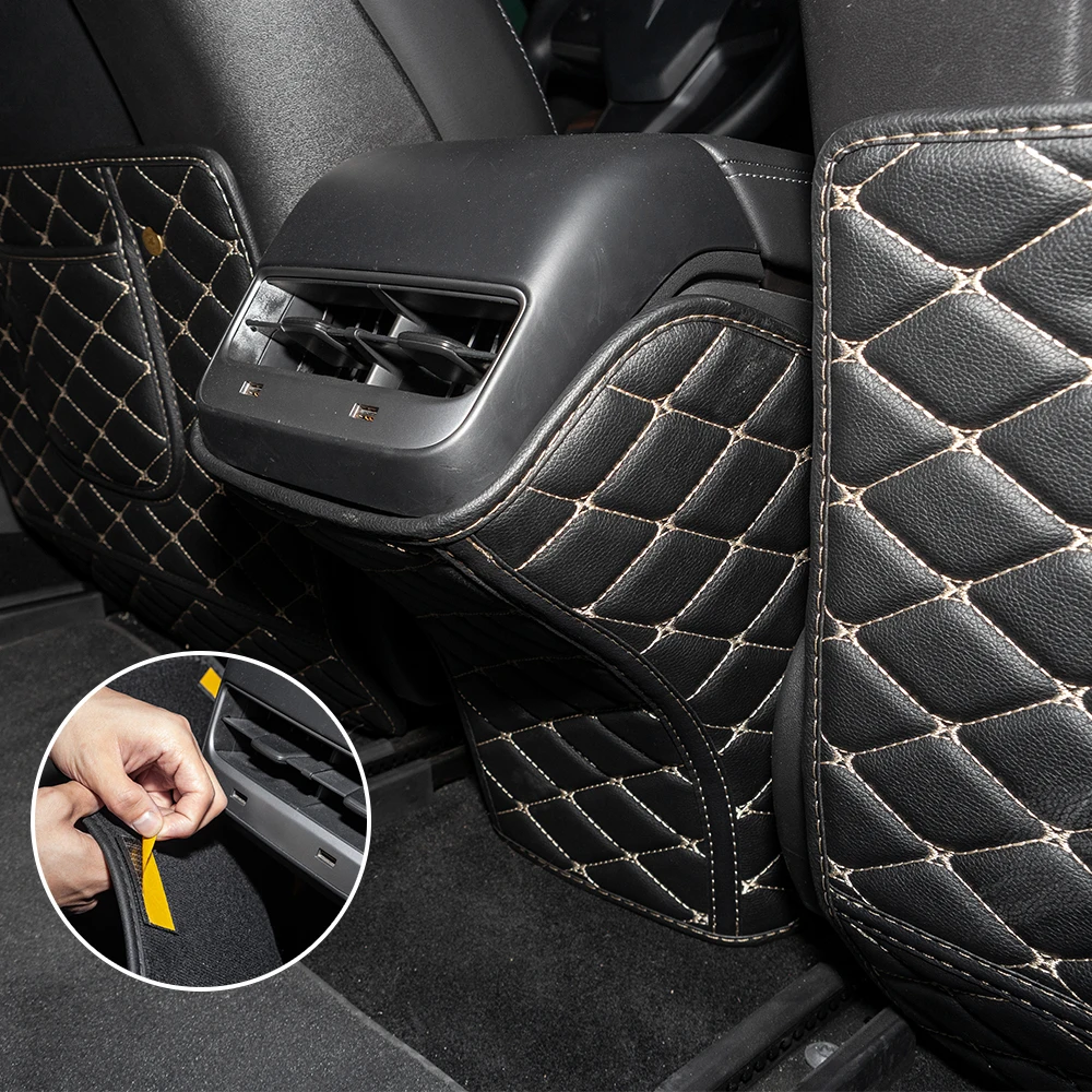 

For Tesla Model 3 2020 Accessories Seat Back Anti Kick Leather Pad Protector Waterproof Anti Dirty Child Protection Car