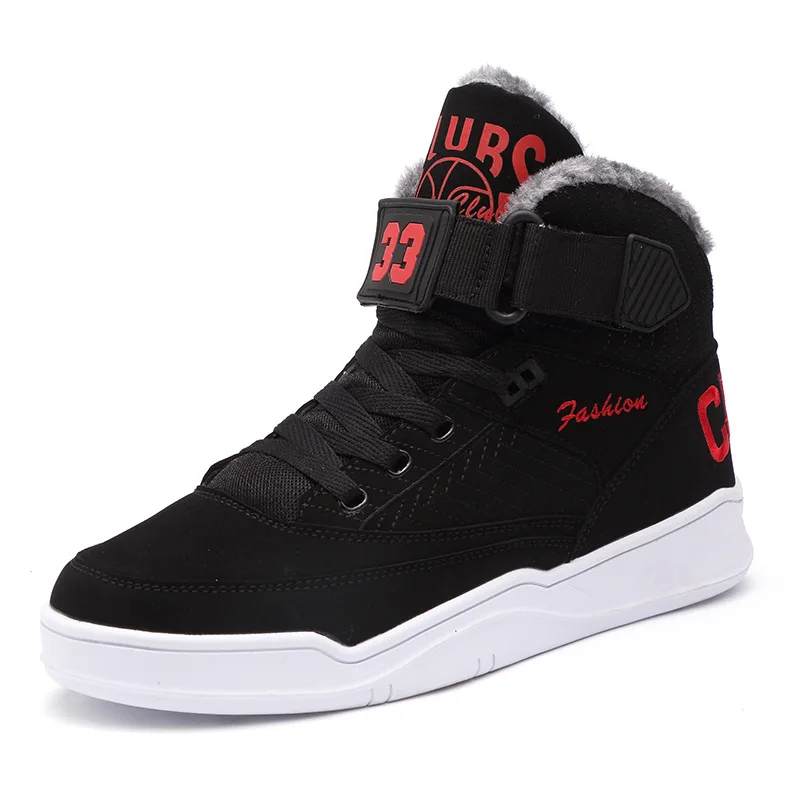 Зима 2019 теплые мужские зимние ботинки высокие меховые модные бархатные