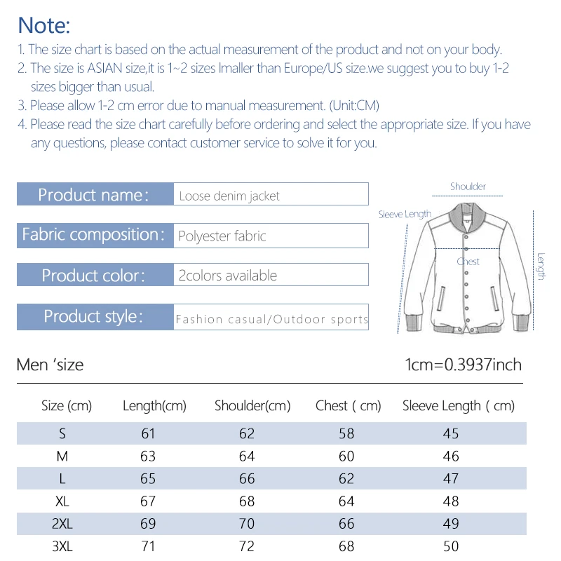 

2020 Trendy Autumn Mens Loose Turn-over Collar Denim Jackets Black Blue Polyester Cowboy Jacket Hip Hop Retro for Men's Clothing