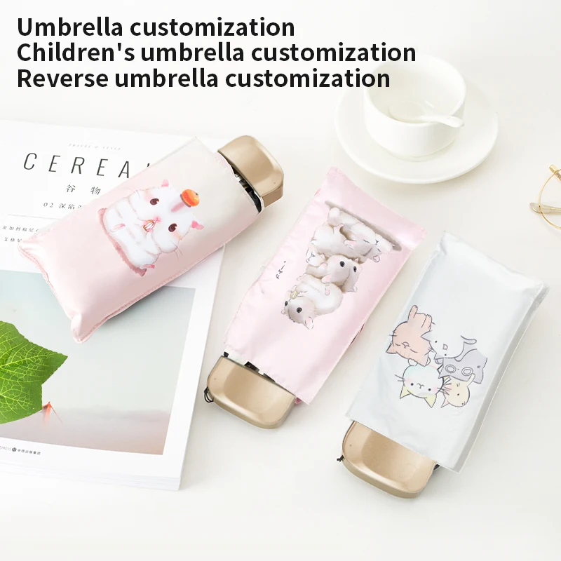 Зонт от дождя для женщин заводской с мультяшным котом на заказ складной зонт