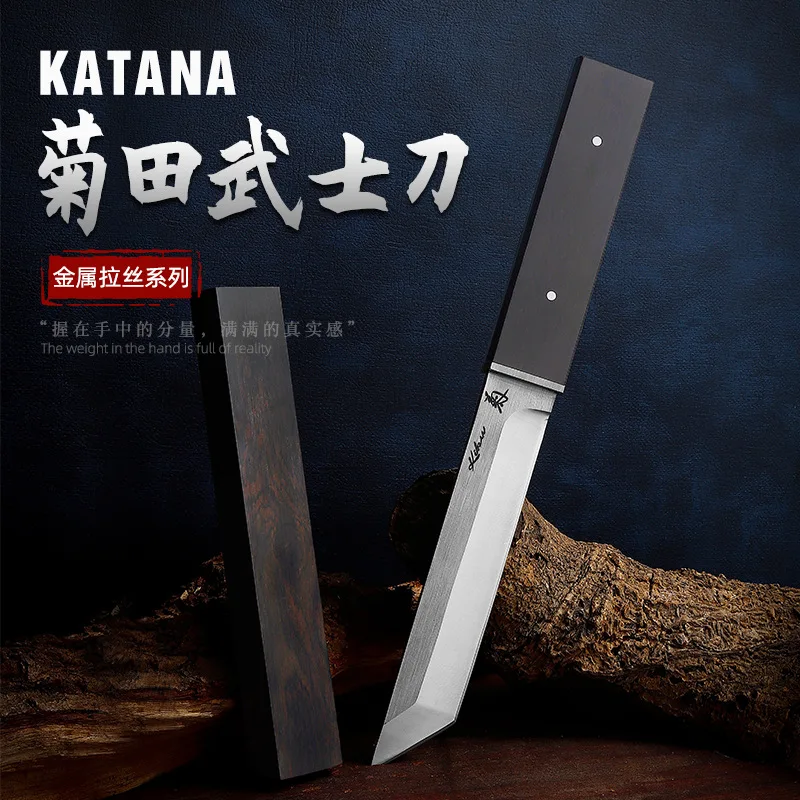 

Outdoor Knife D2 Samurai Self-defense Knife Camping Straight Knife Saber Field Knife Collection Hunting Knife Survival Tool