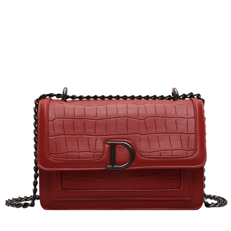 

Bags 2020 Korean Winter New Chain Shoulder Bag Fashion PU Crossbody Bag D-Lock Casual Small Square Bag Tote Bags for Women