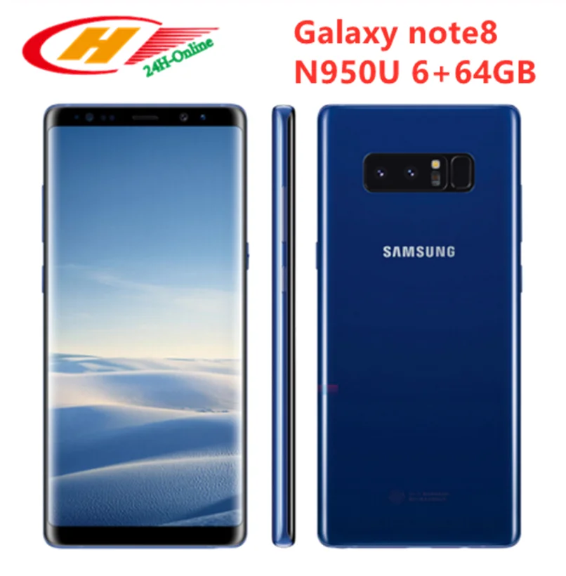 Разблокированный samsung Galaxy Note8 N950U snapdragon835 NFC две задние камеры Восьмиядерный 6,3 дюймов 6 Гб ram 64 Гб rom