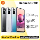 Смартфон Xiaomi Redmi Note 10S, NFC, глобальная версия дюйма, AMOLED, 6,43 дюйма, 64-мегапиксельная четырехъядерная камера мАч, Helio G95, 33 Вт, быстрая зарядка, 5000