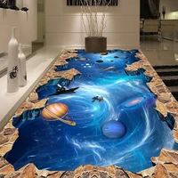 pvc self adhesive waterproof floor mural wallpaper 3d cosmic starry sky floor painting vinyl sticker bathroom living room murals