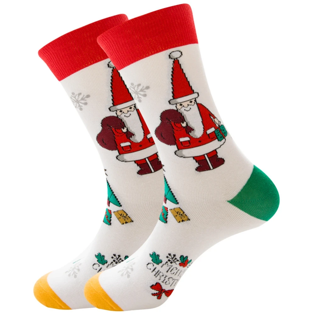 

New Women/Men Christmas Socks Elk Happy Cat Santa Claus Snowman Snowflake Gift Male Midstream Socks