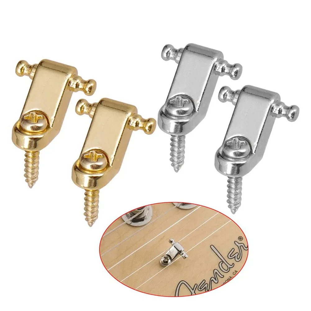 2Pcs Electric Guitar Roller String Trees String Retainer Mounting Guitar Tree Guide With Screws For Fenders Strat Tele ST TL