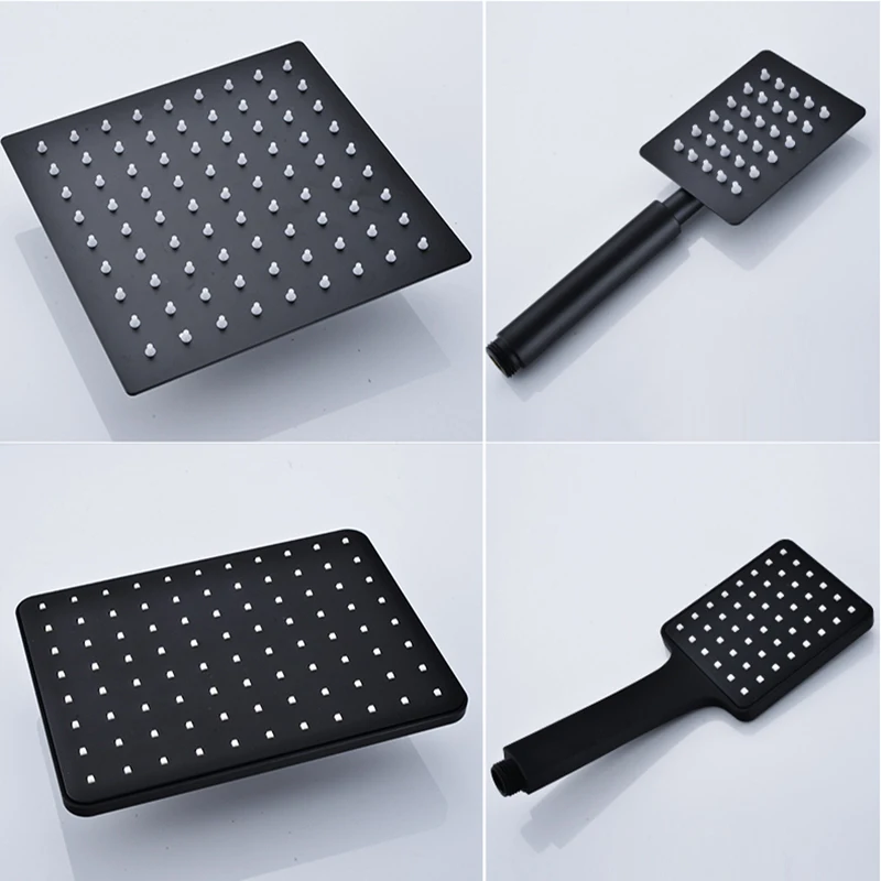 luxury black shower head removable hand held rainfall spray shower head set for bathroom matte black high quality free global shipping