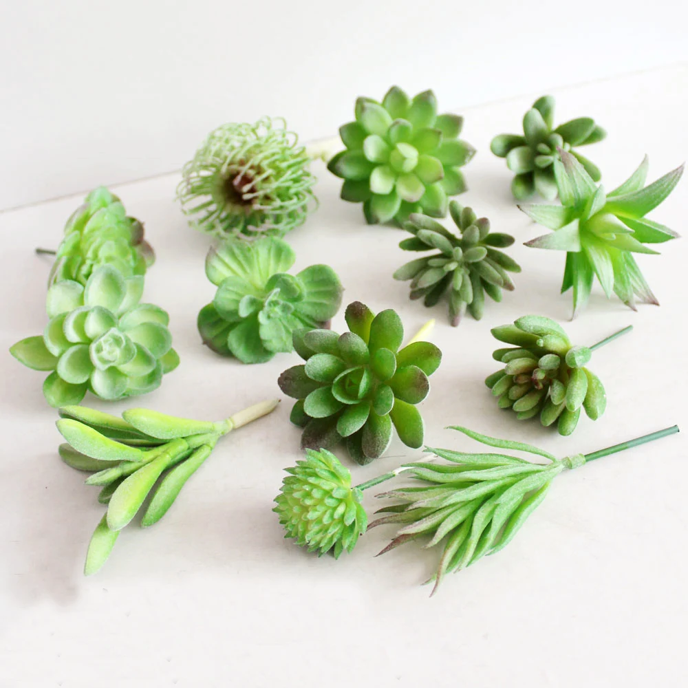 

Home Garden Decoration Green Artificial Succulents Plants Desktop Mini Small Bonsai Bedroom Living Room Ornament Party Supplies