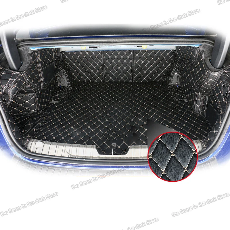 

leather car trunk mat for jaguar xe 760 2016 2017 2018 2019 2021 2020 cargo liner boot rear auto accessories seats cover styling