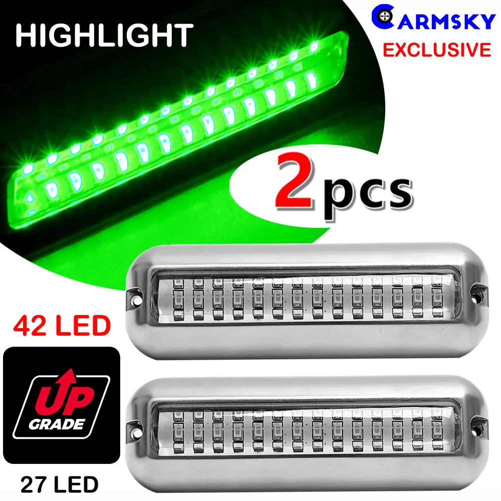 2xgreen IP68 Подводный 42LED высокий светильник водонепроницаемый для яхты | Автомобили