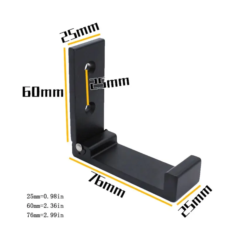 

1 Pc Aluminum Alloy Wall Mount Holder Headphones Headset Stand Foldable Wall Hanger