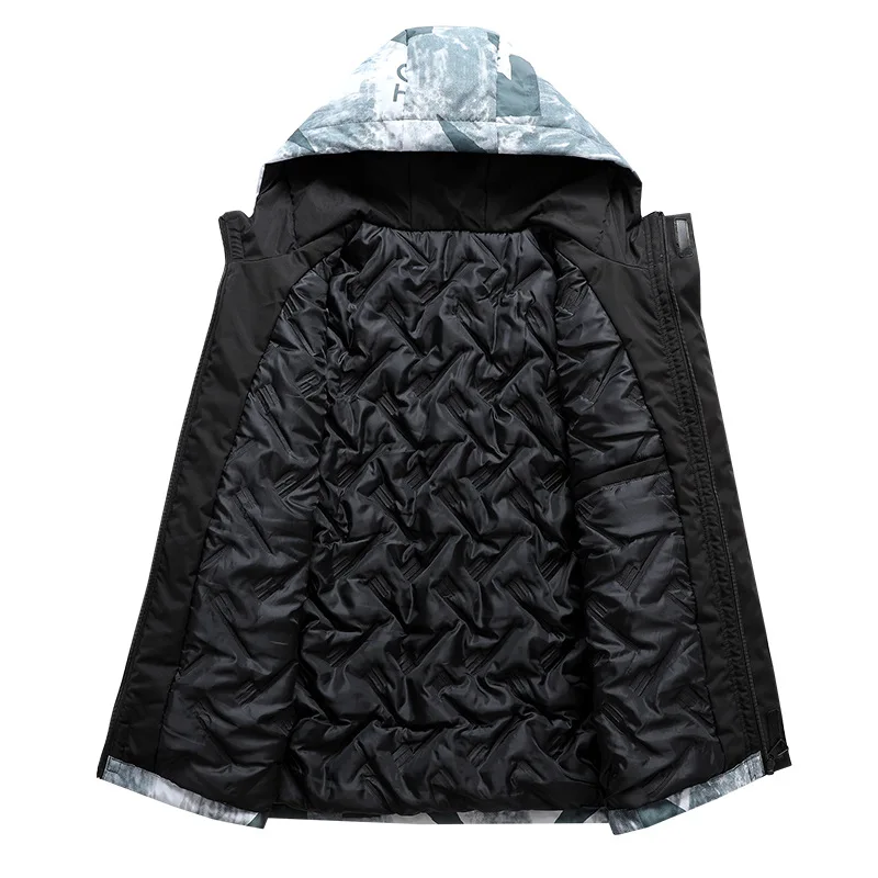 Camouflage Printing Thick Warm Hooded Cotton Jacket Autumn/winter Men's Fashion Casual Loose-fitting Tide Brand Cotton Jacket