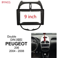 byncg 9 inch 2din car dashboard frame dvd frame radio panel frame navigation panel for peugeot 206 2002 2008