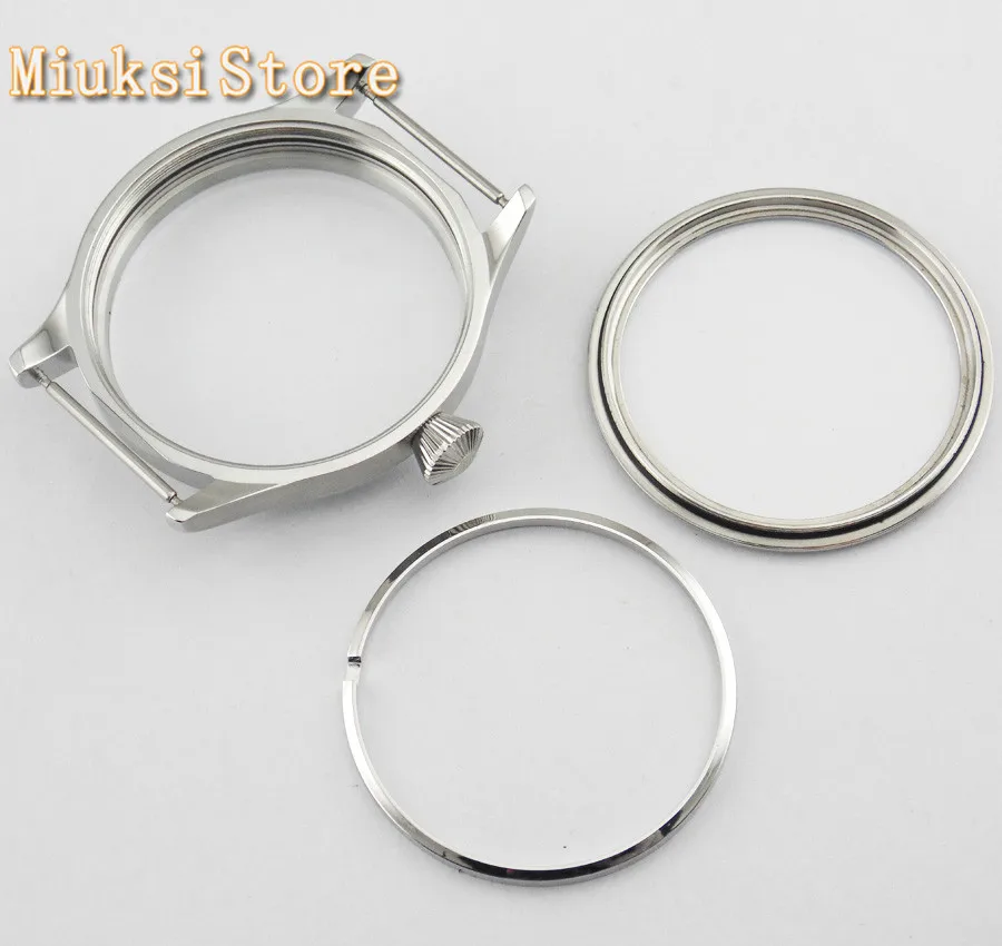 Чехол Corgeut из полированной нержавеющей стали 44 мм подходит для ETA 6497/6498 с