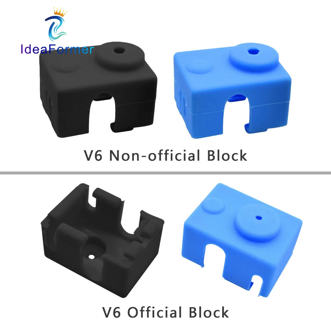 

2Pcs V6 & V6 Upgraded version Heating Block Adiabatic silicone Sleeve Heater Insulation cover for V6 Extruder Print head Hot End
