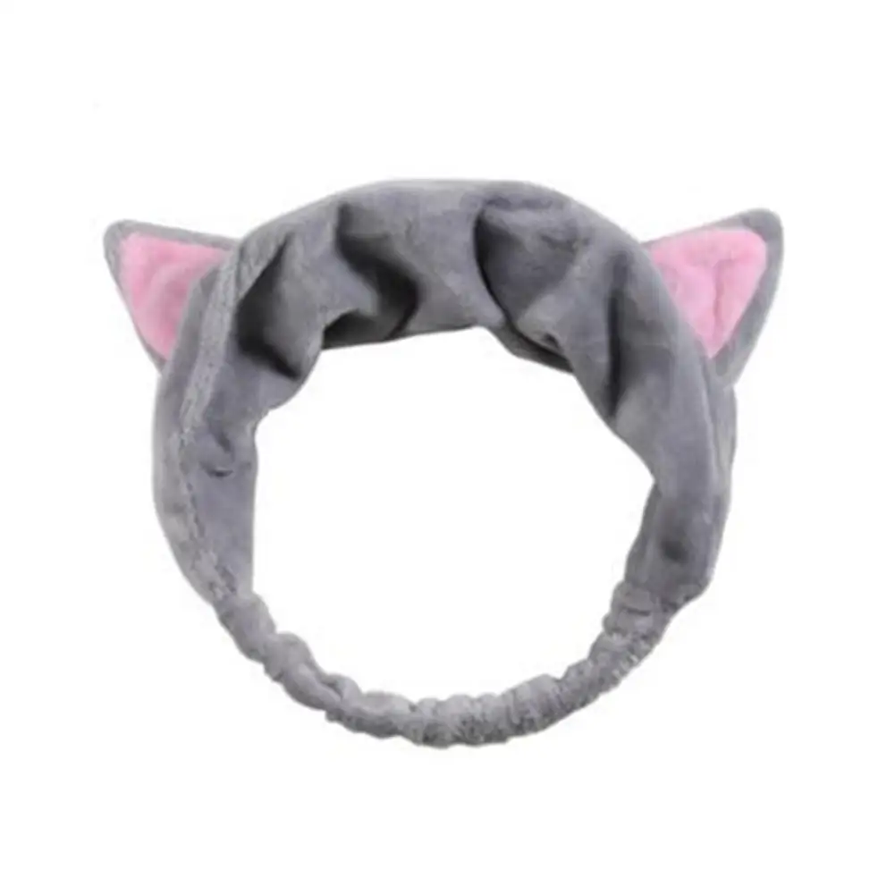 Милые Мультяшные кошачьи уши мягкие эластичные Для женщин повязка на голову