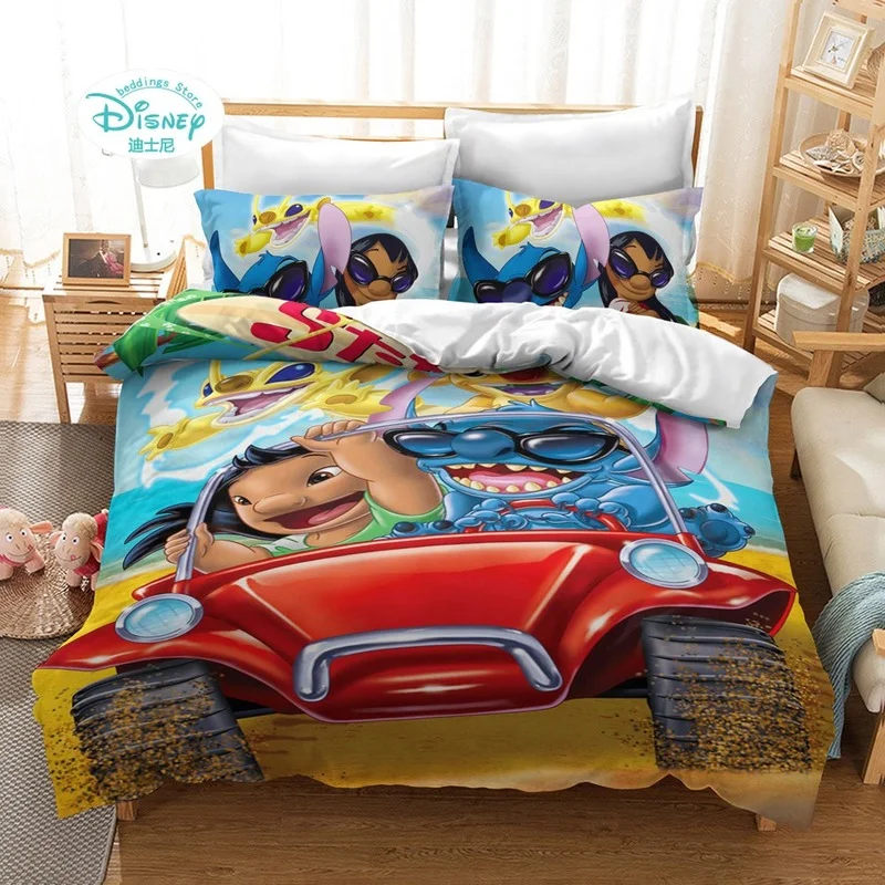 

3D Disney Home Lilo and Stitch Bedding Set Quilt Cover Twin Bedroom Decor for Children Kids Boy Girl Queen King Size Bedding Set