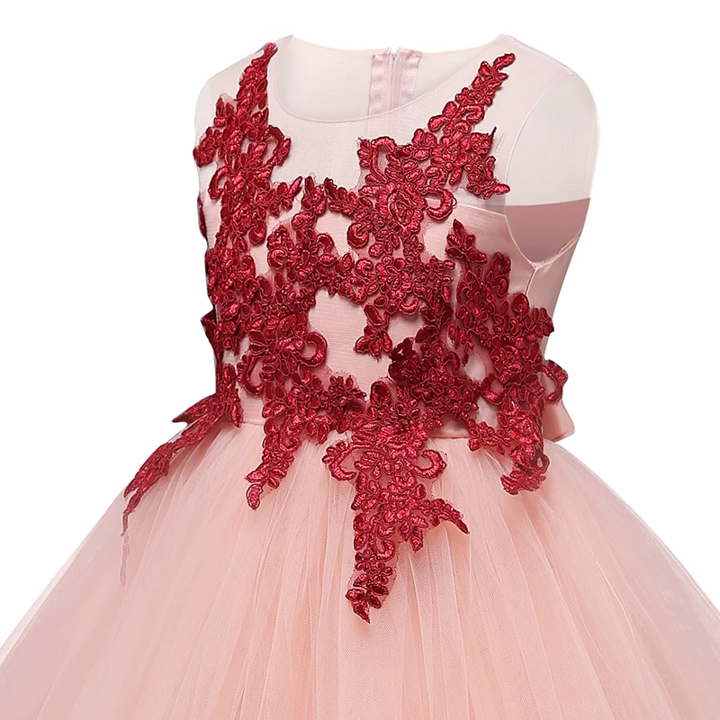 2019 кружевное вечернее платье для девочек детские платья Детский костюм