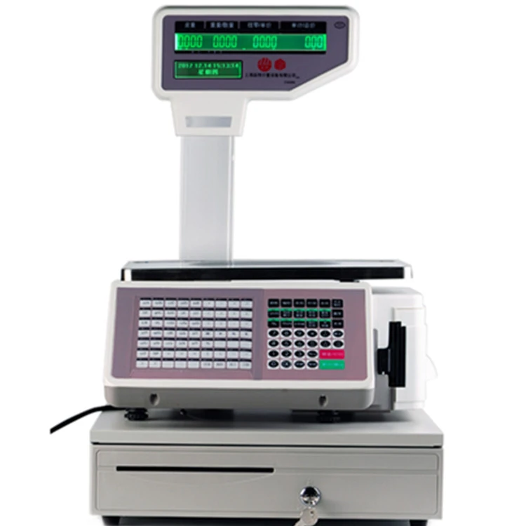 

supermarket digital barcode label printing scale