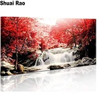 Большой размер 5d алмазная картина, вышивка крестом водопад, Лес, дерево, алмазная вышивка-мозаика стразами, ландшафтное искусство,