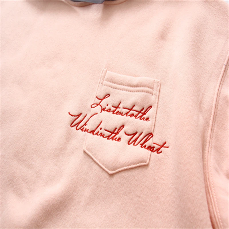 

Merry Pretty Plus Velvet Thick Women's Letter Embroidery Hooded Sweatshirts 2020 Winter Long Sleeve Patchwork Hoodies Pullovers