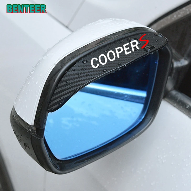 2 шт. углеволоконных наклеек для бровей заднего вида зеркала автомобиля с MINI S Coopers Countryman R60 R56 F55 F56, аксессуары для автомобилей на.