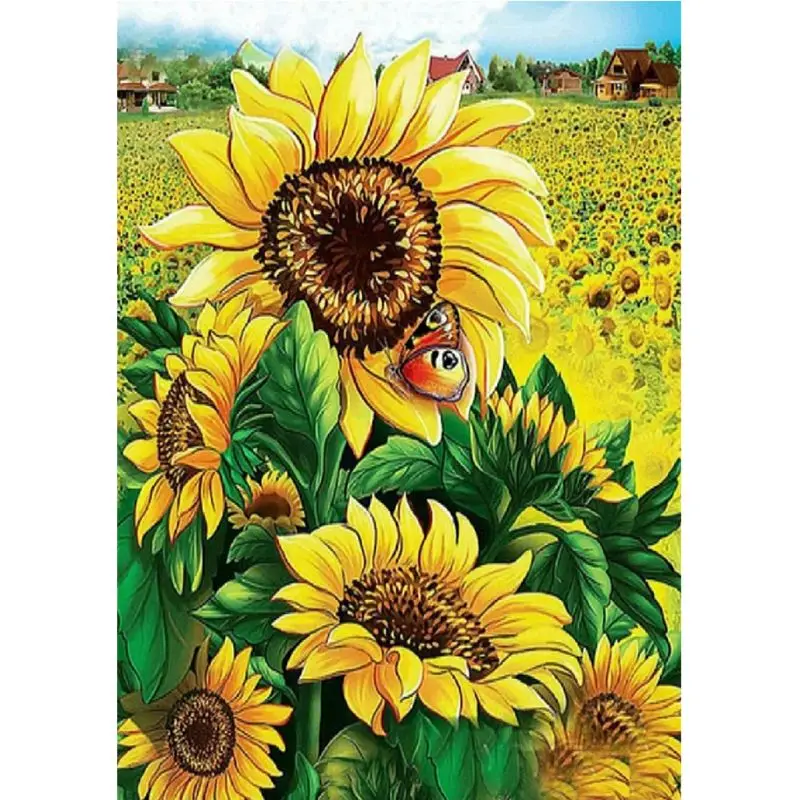 

Sunflower Butterfly 5D Full Drill Diamond Painting Embroidery Cross Stitch DIY