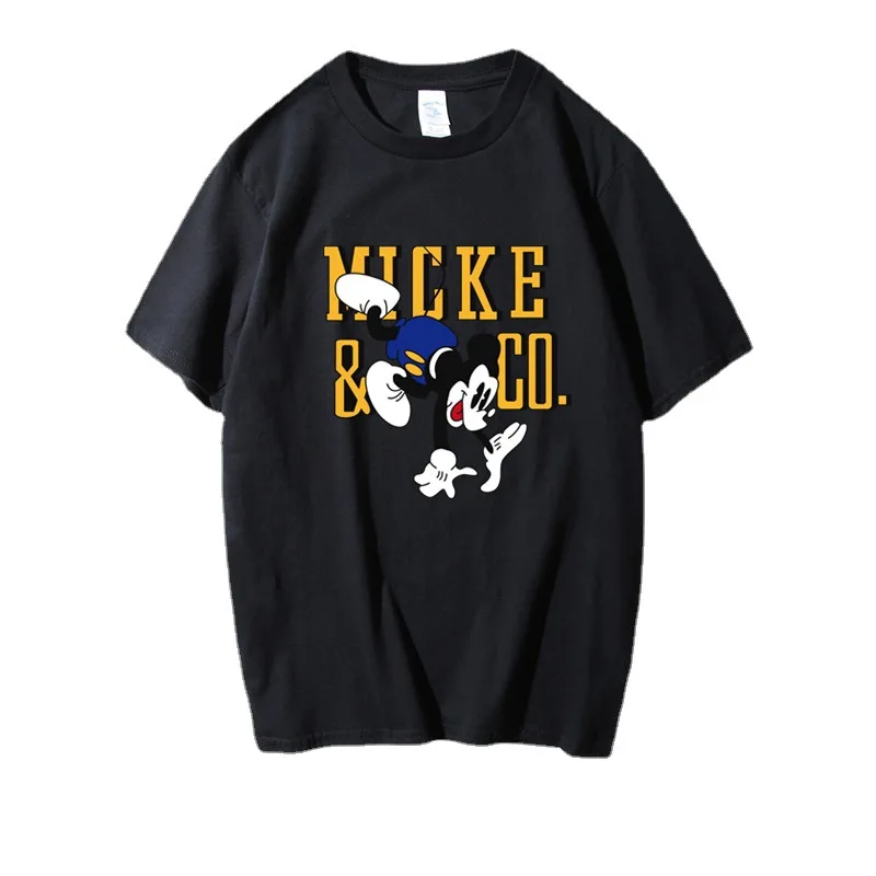 

Disney 2021 Mickey Mouse T-shirt short sleeve round neck Harajuku casual loose couple white T-shirt trend miraculous ladybug
