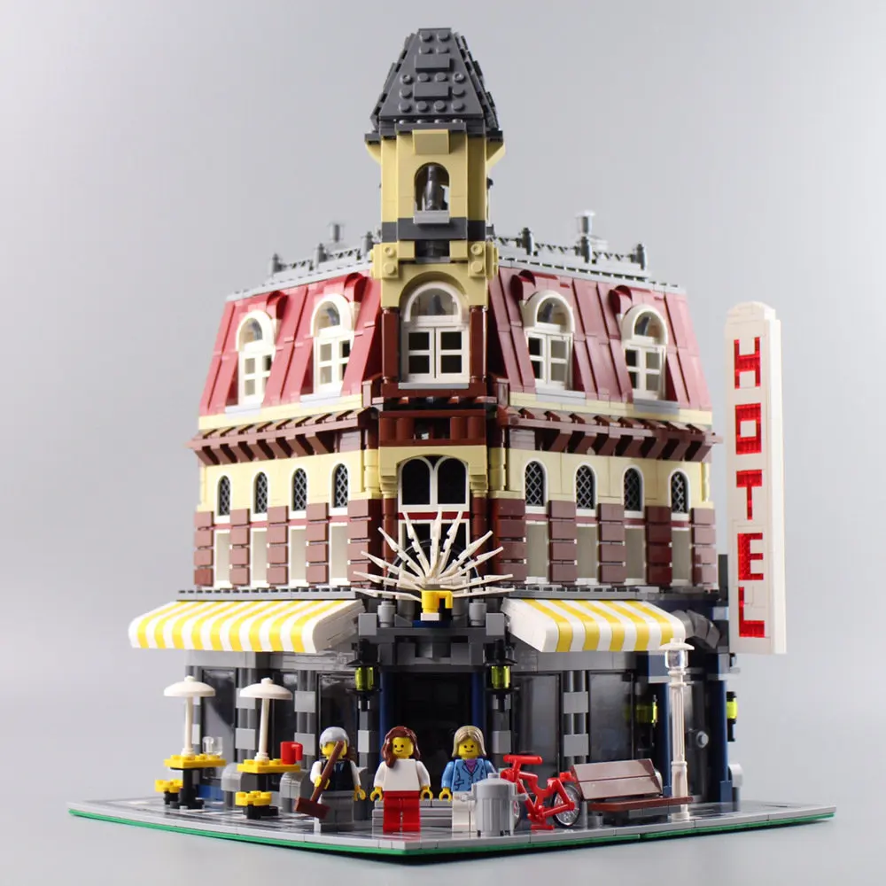 Lepinblocks City Street 15002 15003 16004 строительные блоки кирпичный дом 10182 71006 10224 король-создатель DIY LELE игрушка для детей - Цвет: 15002(84002)