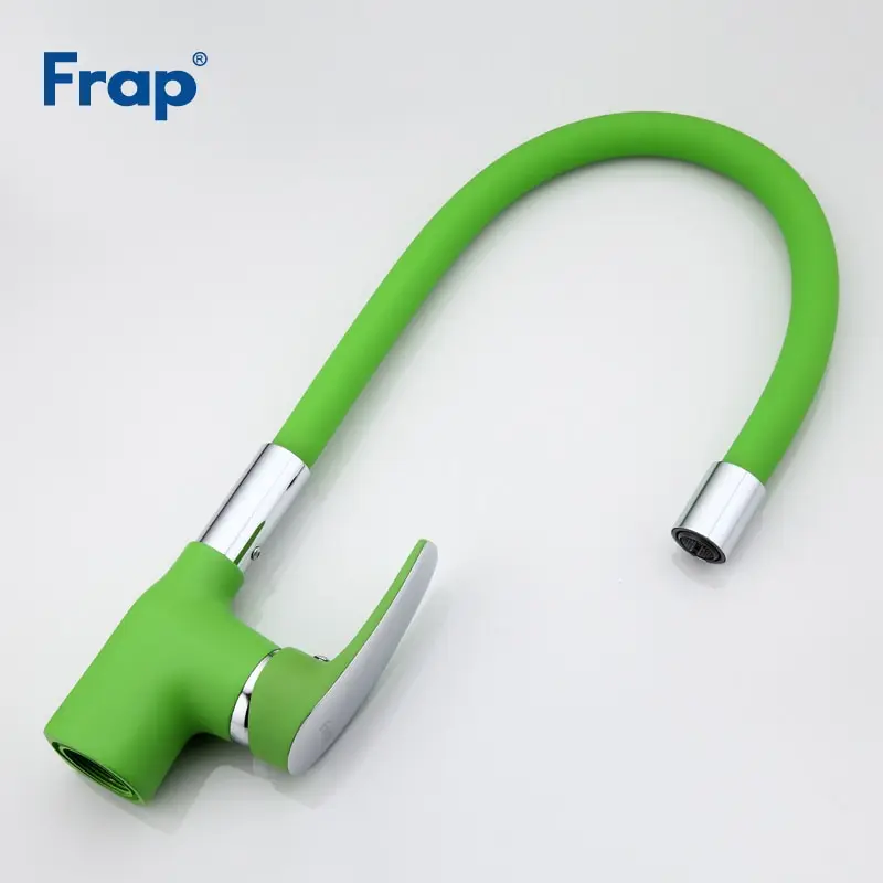 Смеситель для кухни одна ручка с гибким изливом зеленый F4453-05 FRAP латунь |