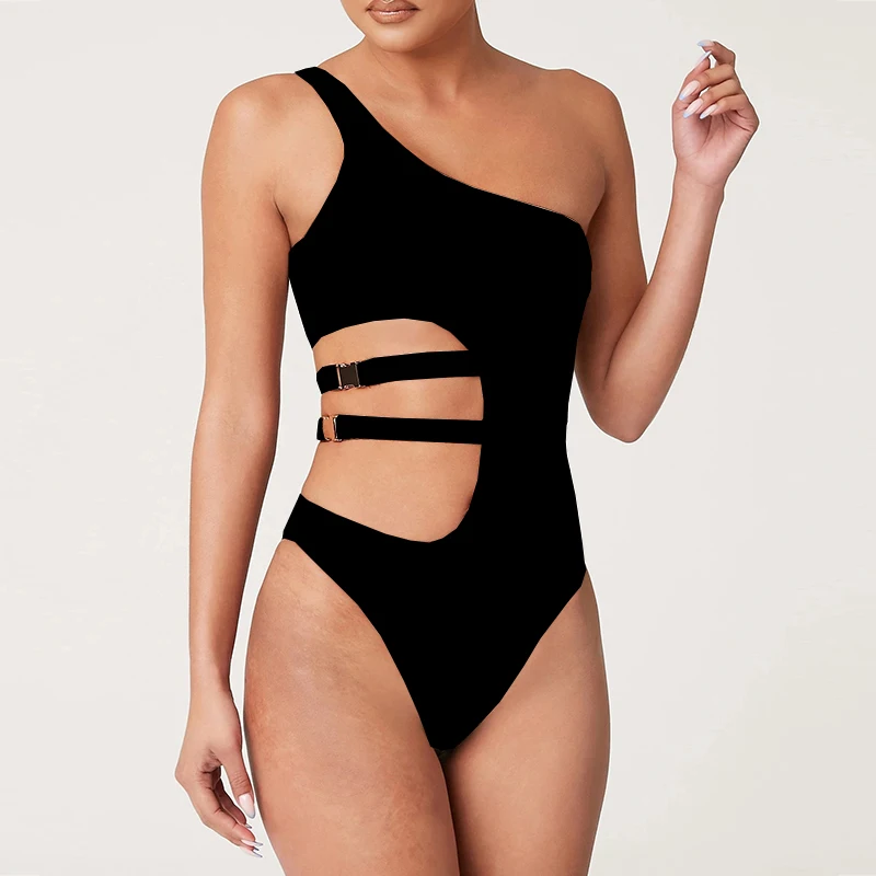 Винтажное боди на одно плечо монокини купальник с узором зебры слитный женский