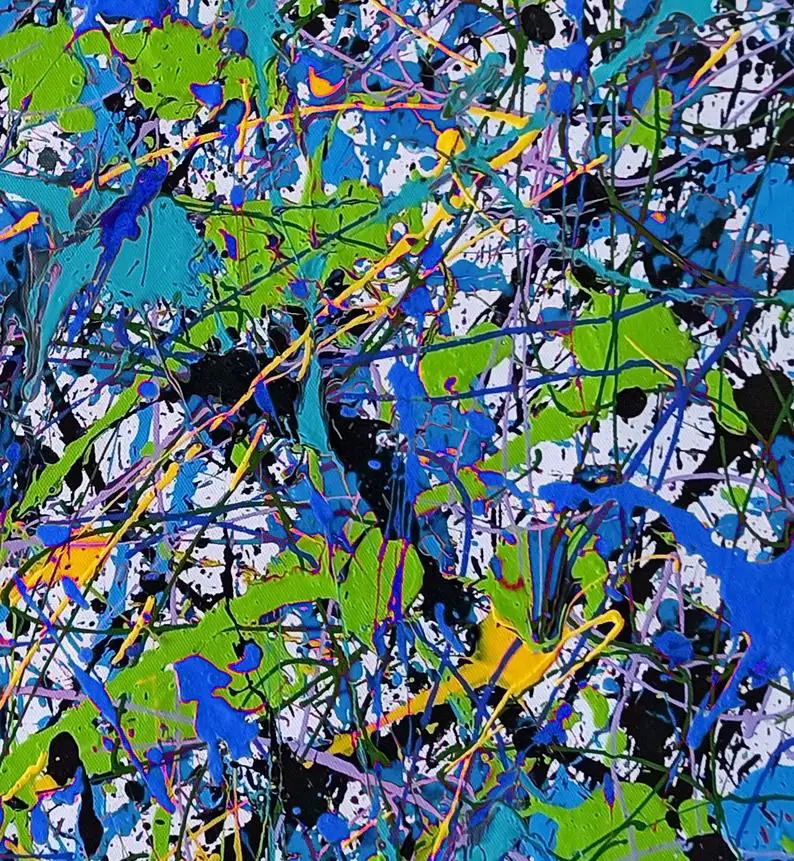 

Abstract Painting Extra Large Blue Grey Abstract Painting Original Art Modern Art Blue Pollock Texture Painting Canvas Painting