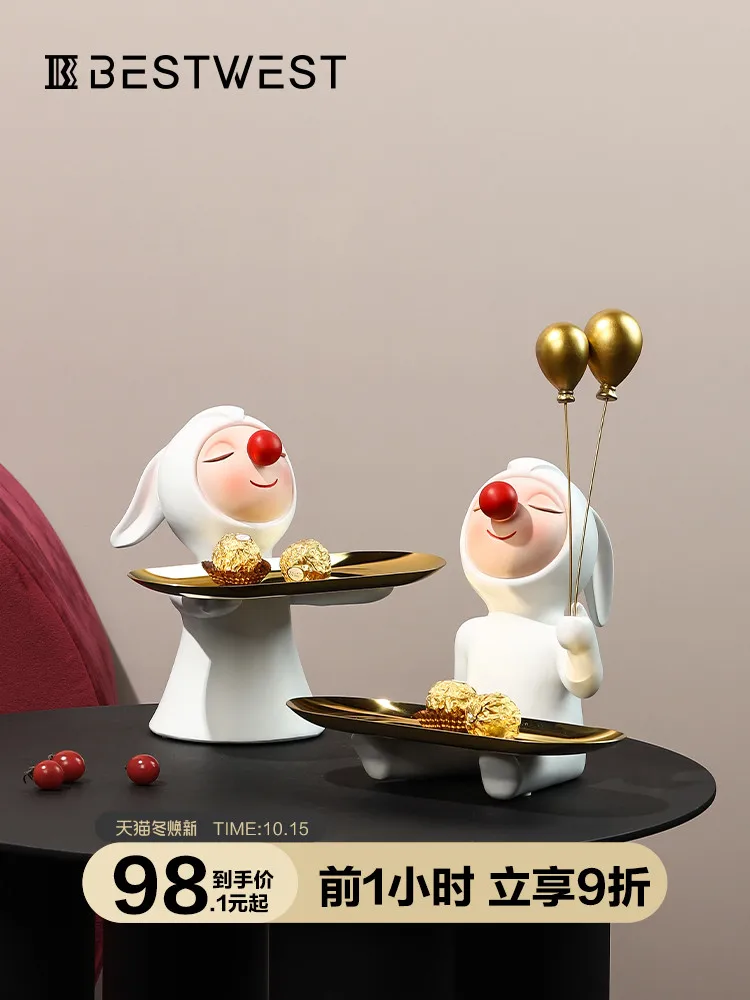 

Креативный поднос для куклы-кролика, украшение для крыльца, для хранения ключей, для дома, гостиной, мягкое легкое и роскошное украшение