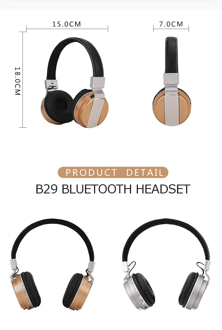 SUELMINO B-29 Bluetooth 5.0 Wireless Game Headsets Head-mounted Folding Bass Stereo Over-Head Earphone t For Computer PS4 Xbox enlarge