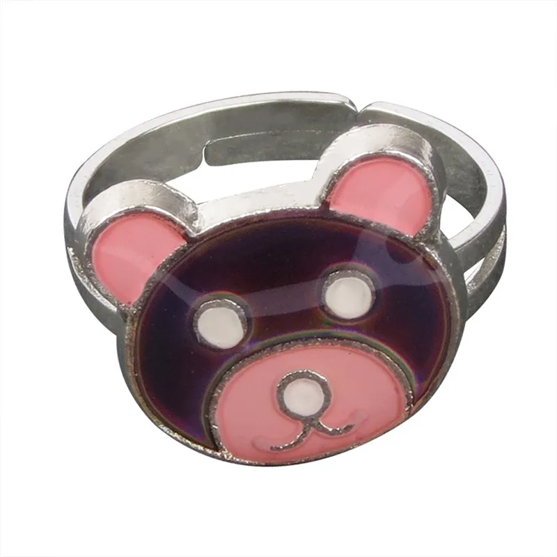 Милые Мультяшные кольца в виде головы медведя детские подарки на день рождения