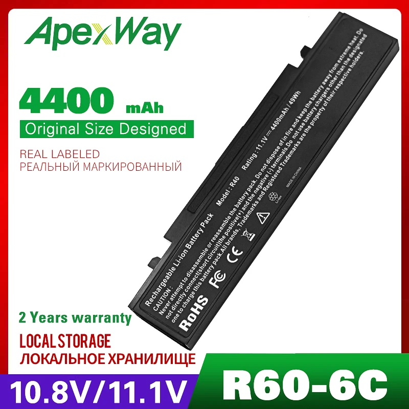 6 ячеистая для ноутбука Батарея samsung AA PB4NC6B R60 P560 Q210 PB2NC6B PB2NC6B/E R458 R460 R509 R510 R560 P50 P60 P210