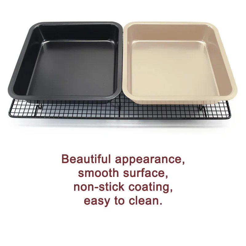 Антипригарная квадратная сковорода для выпечки из углеродистой стали 9 дюймов