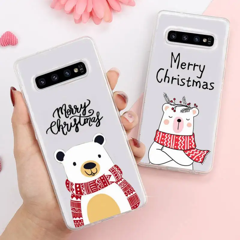 

0 Christmas Gift Deer Bear Phone Case Transparent For Samsung Galaxy A S Note J 5 8 51 2016 Prime 20 Ultra 6 7 Edge PLUS 21