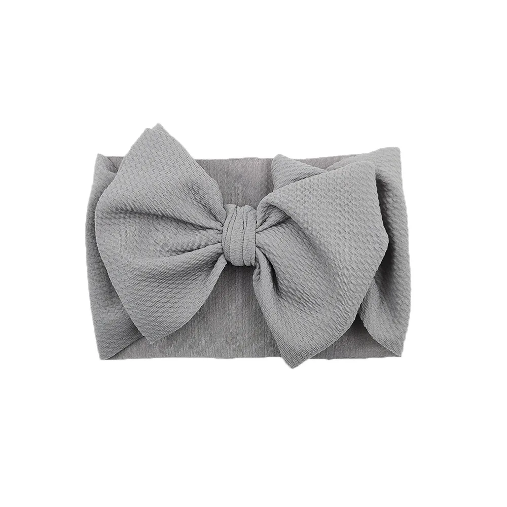 

2019 New Arrival Turban Popular Big Hair Bows Headband for Girls Headwrap Textured Fabric Elastic DIY Kids Hair Accessories