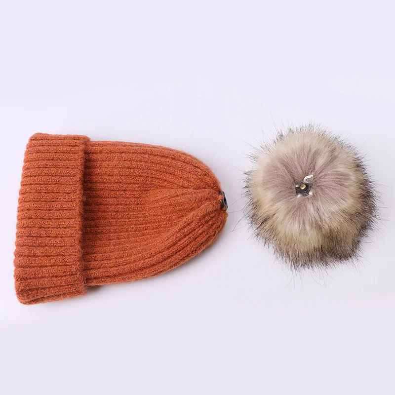 Детский зимний комплект из шапки и шарфа искусственного меха вязаный теплый