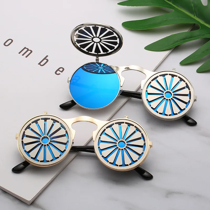 

Fashion polarized steampunk clamshell female sunglasses men's classic metal prince mirror retro colorful wild sunglasses
