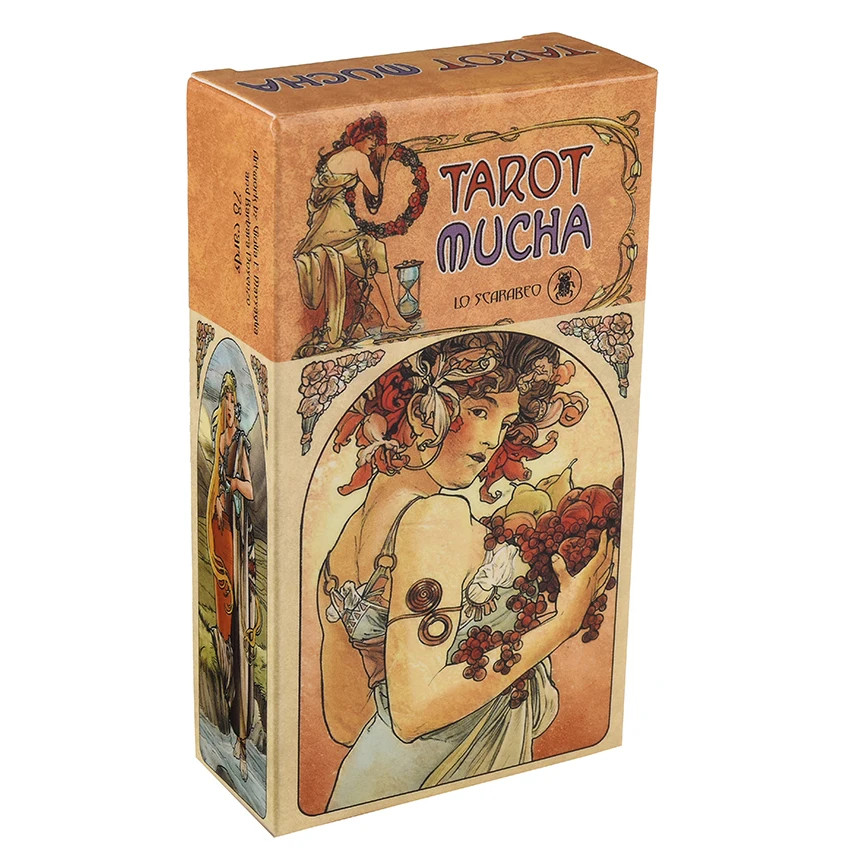 

Mucha Tarot Cards Board Game 78pcs Cards Tarot for Personal Family and Friends Board Game Party Deck Cards with book