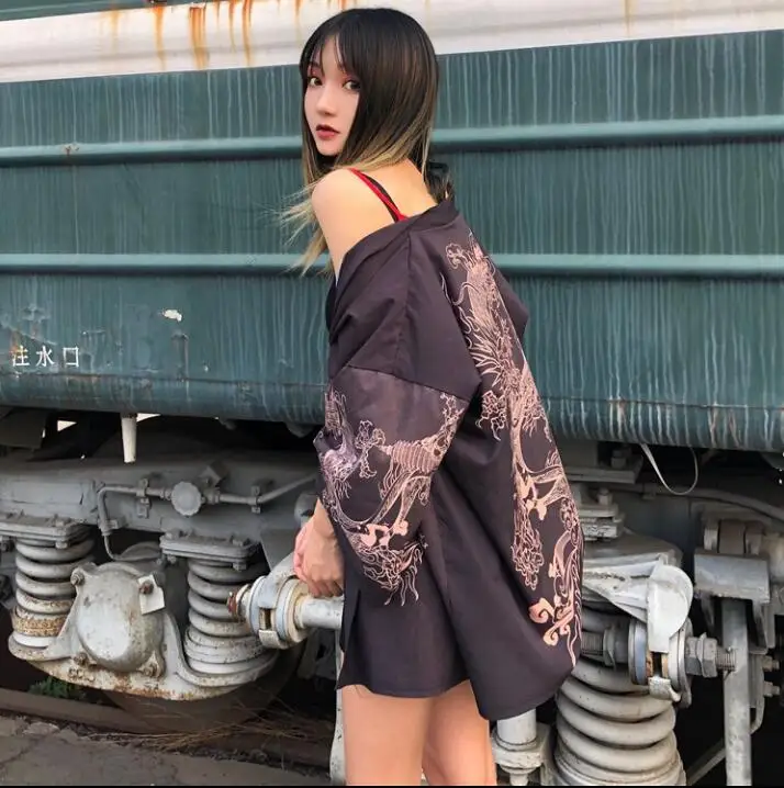 Японский стиль пальто кимоно летний кардиган Ретро юката женщина мужчина