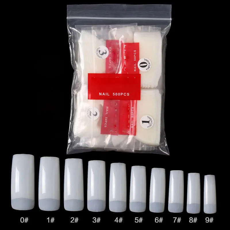 500 шт. накладные акриловые ногти натуральные для французского маникюра Накладные