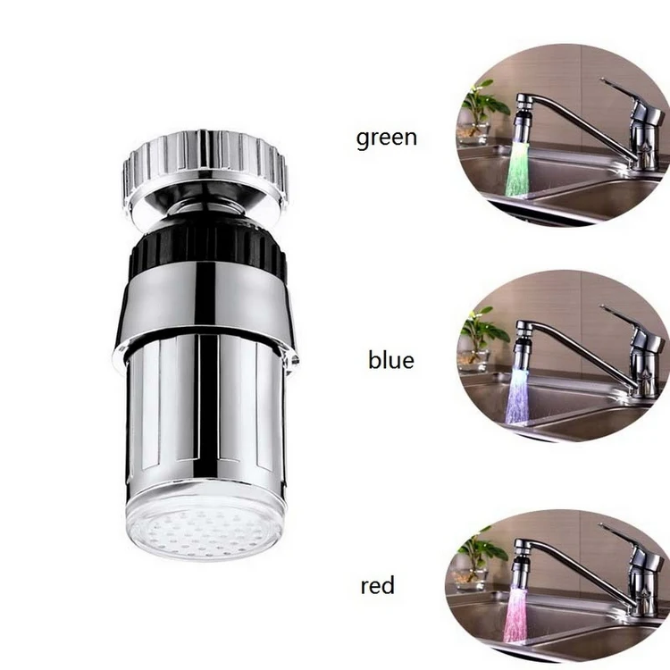 

360 Degree Rotating Colored LED Kitchen Faucet Temperature Control Swivel Faucet Nozzle Intelligent Sensor Kitchen Sink Sprayer