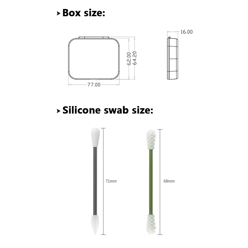 

4Pcs Silicone Reusable Cotton Swab Ear Cleaning Buds Swabs Double-headed Soft Flexible Washable Makeup Swabs Stick Makeup Tools