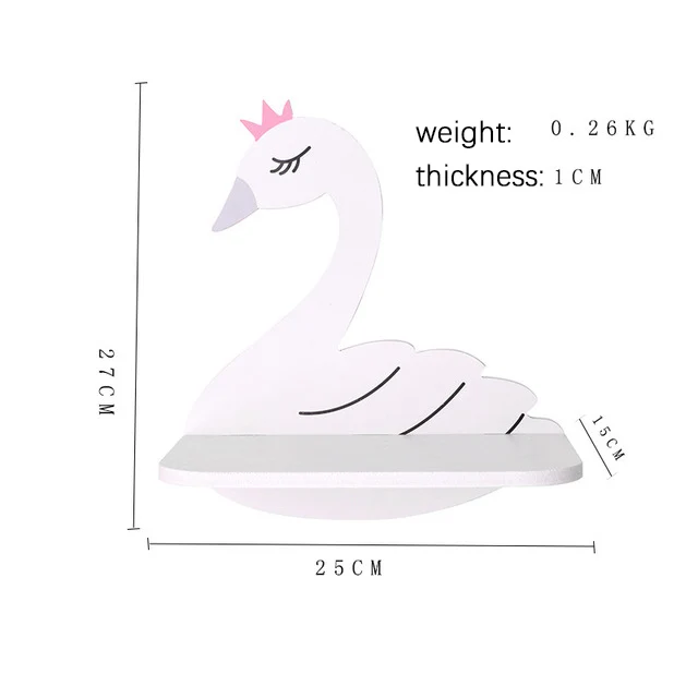 

Creative Shelf Swan Storage Wall Hanging Cloud Hook Rack Bedroom Children's Entrance Decoration Rainbow Wooden Coat Room Decor